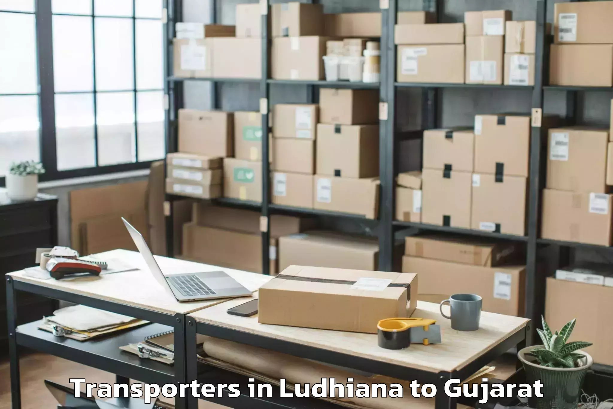 Top Ludhiana to Santrampur Transporters Available